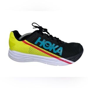 Hoka One One Rocket X Shoes Mens Size 12 Black Yellow Road Running Sneakers